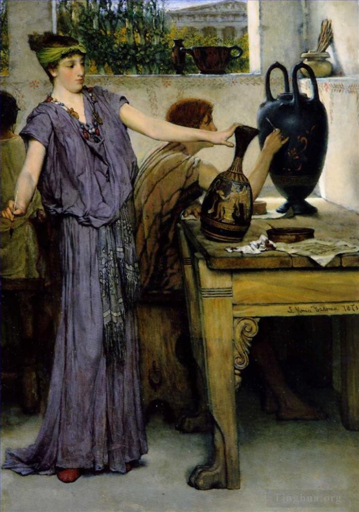 Sir Lawrence Alma-Tadema Peinture à l'huile - Peinture de poterie