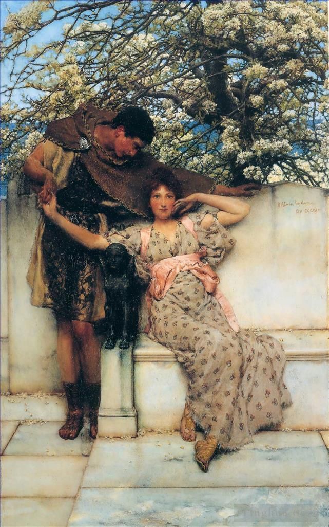 Sir Lawrence Alma-Tadema Peinture à l'huile - Promesse du printemps