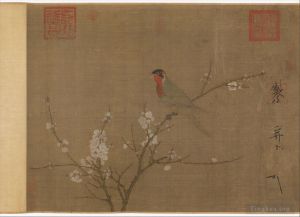 Zhao Ji œuvres - Perruche à cinq couleurs sur un abricotier en fleurs 1119