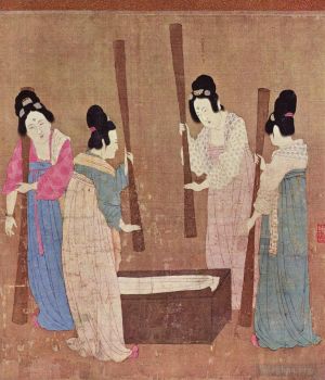 Zhao Ji œuvres - Femmes préparant la soie après Zhang Xuan 1100