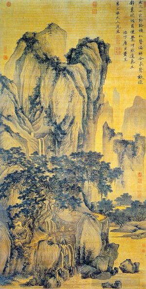 Tang Yin œuvres - Bruit des pins sur un chemin de montagne 1516