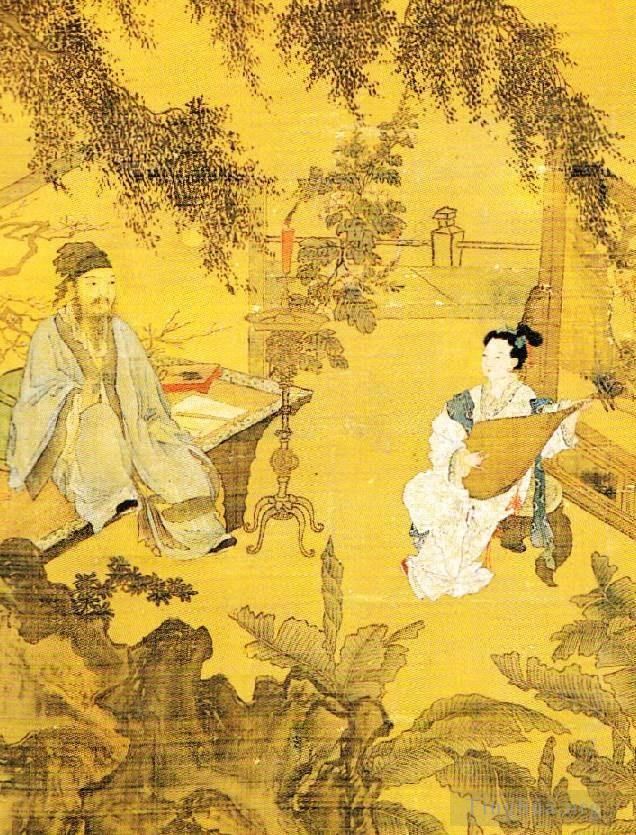 Tang Yin Art Chinois - Tao gu présente un poème 1515