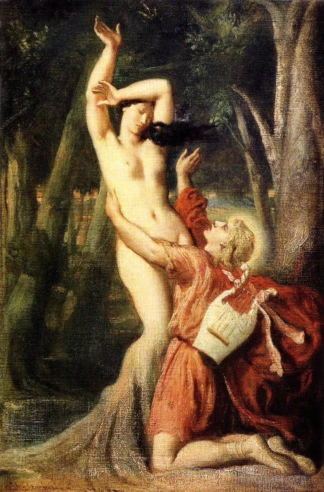 Théodore Chassériau Peinture à l'huile - Apollon et Daphné 1845