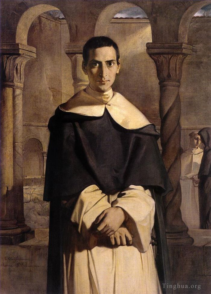 Théodore Chassériau Peinture à l'huile - Portrait du Révérend Père Dominique Lacordaire de l'Ordre du Pred