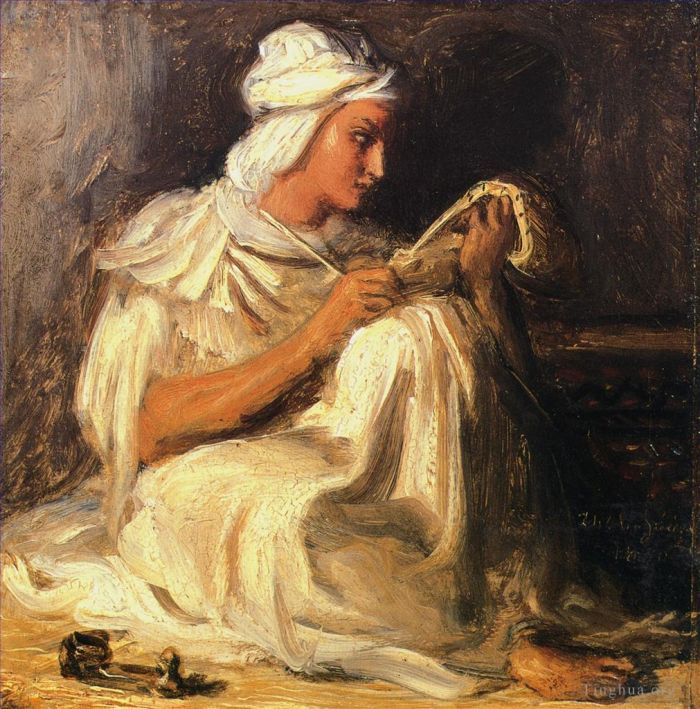 Théodore Chassériau Peinture à l'huile - Jeune Teleb assis
