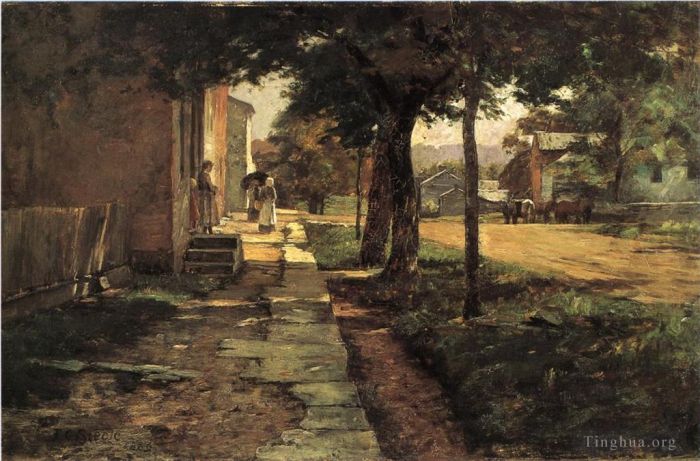 Theodore Clement Steele Peinture à l'huile - Rue de Vernon