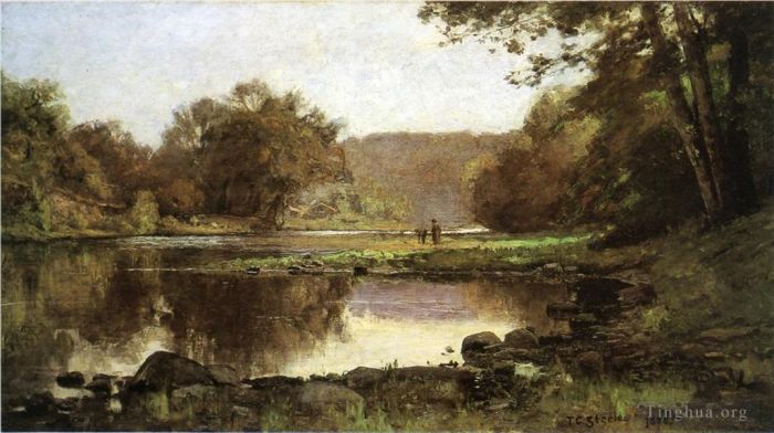 Theodore Clement Steele Peinture à l'huile - Le ruisseau