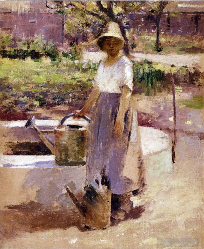 Theodore Robinson Peinture à l'huile - A la Fontaine