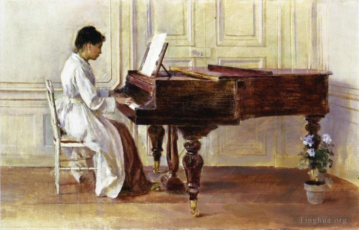 Theodore Robinson Peinture à l'huile - Au piano