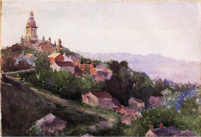 Theodore Robinson Peinture à l'huile - Maisons en France