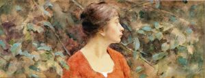 Theodore Robinson œuvres - Dame en rouge