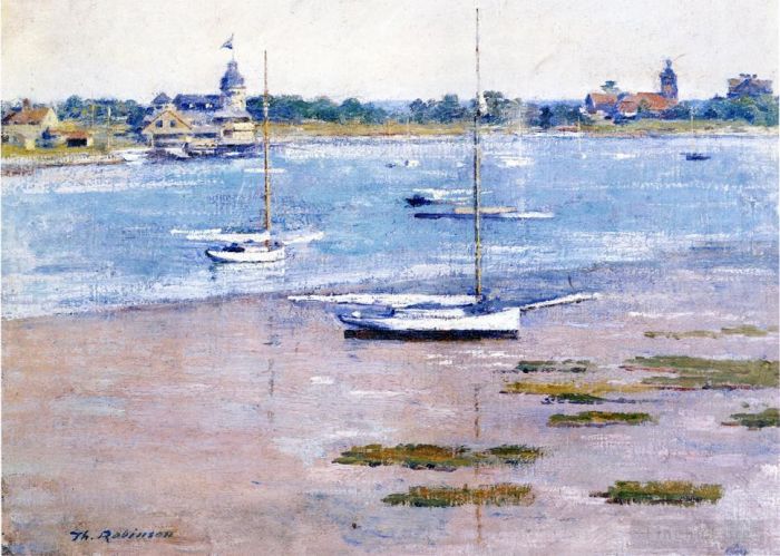 Theodore Robinson Peinture à l'huile - Bateau à marée basse
