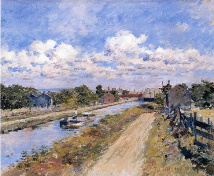 Theodore Robinson Peinture à l'huile - Série Sur le canal de Port Ben