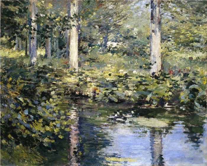 Theodore Robinson Peinture à l'huile - L'étang aux canards