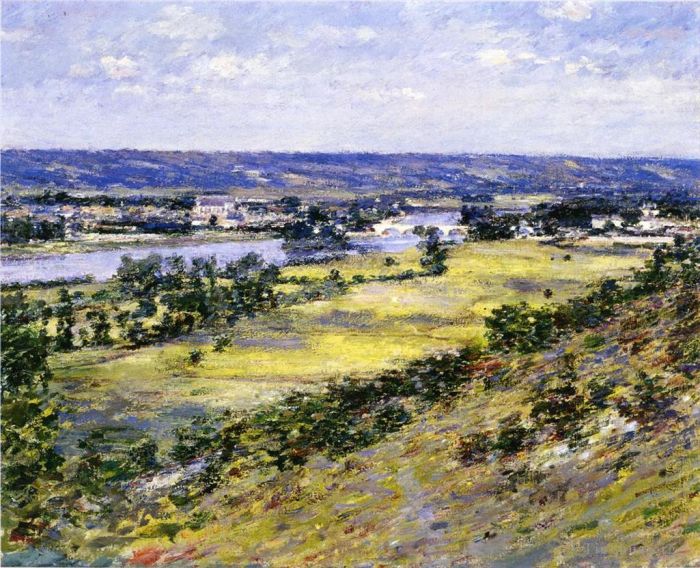 Theodore Robinson Peinture à l'huile - Vallée de la Seine depuis les hauteurs de Giverny