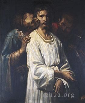 Thomas Couture Peinture à l'huile - Le Baiser de Judas