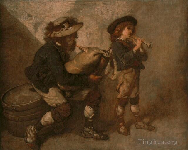 Thomas Couture Peinture à l'huile - Pifferaro et fils fils