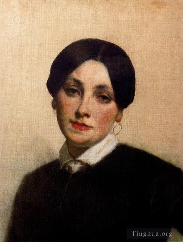 Thomas Couture Peinture à l'huile - Portrait de Mademoiselle Florentin