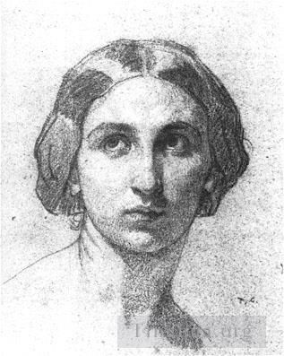 Thomas Couture Types de peintures - Tête de femme 1853