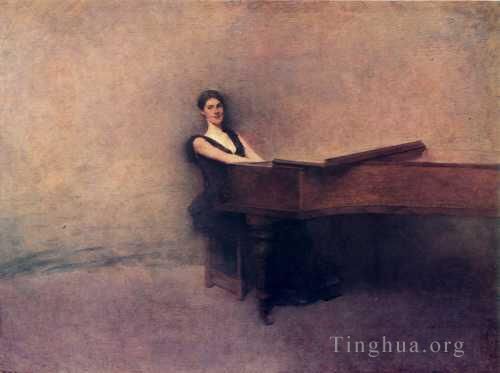 Thomas Wilmer Dewing Peinture à l'huile - Le piano