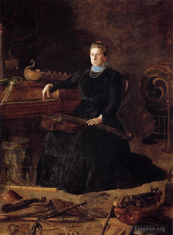Thomas Cowperthwait Eakins Peinture à l'huile - Musique ancienne alias Portrait de Sarah Sagehorn Frishmuth