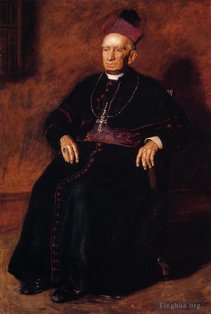 Thomas Cowperthwait Eakins Peinture à l'huile - Portrait de l'archevêque William Henry Elder