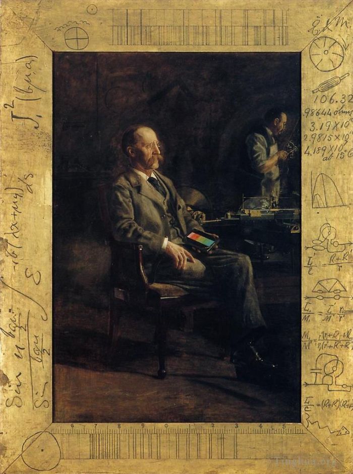 Thomas Cowperthwait Eakins Peinture à l'huile - Portrait du professeur Henry A Rowland