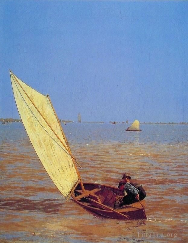 Thomas Cowperthwait Eakins Peinture à l'huile - Commencer après le bateau Rail Realism Thomas Eakins