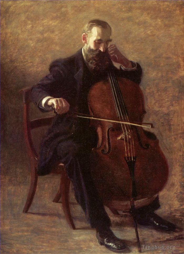 Thomas Cowperthwait Eakins Peinture à l'huile - Le violoncelliste