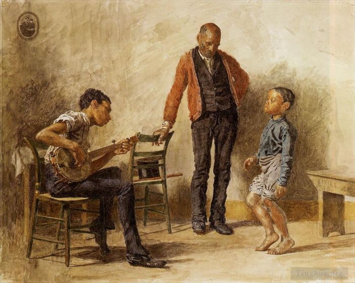 Thomas Cowperthwait Eakins Peinture à l'huile - La leçon de danse