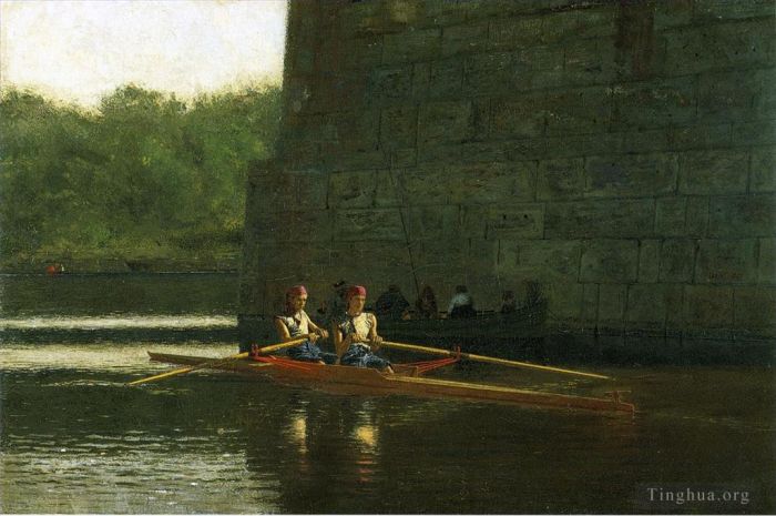 Thomas Cowperthwait Eakins Peinture à l'huile - Les rameurs alias le bateau de réalisme des frères Schreiber Thomas Eakins