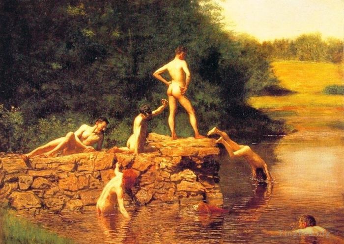 Thomas Cowperthwait Eakins Peinture à l'huile - Le trou de natation