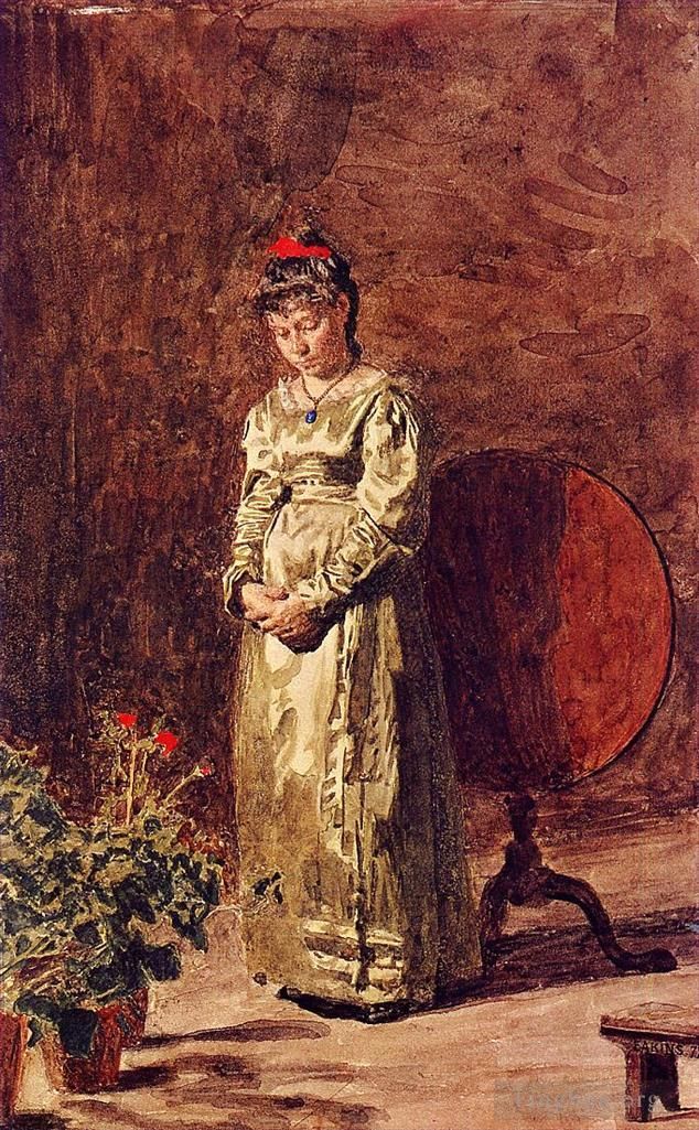Thomas Cowperthwait Eakins Types de peintures - Jeune fille méditant