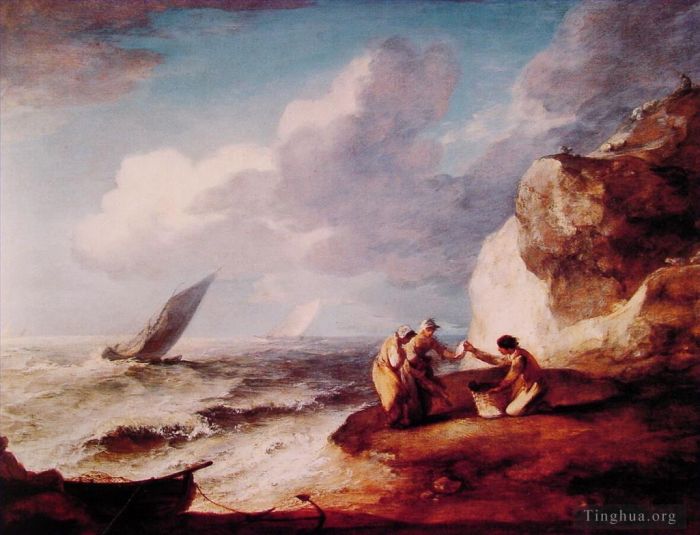 Thomas Gainsborough Peinture à l'huile - Une scène côtière rocheuse