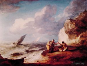 Thomas Gainsborough œuvres - Une scène côtière rocheuse
