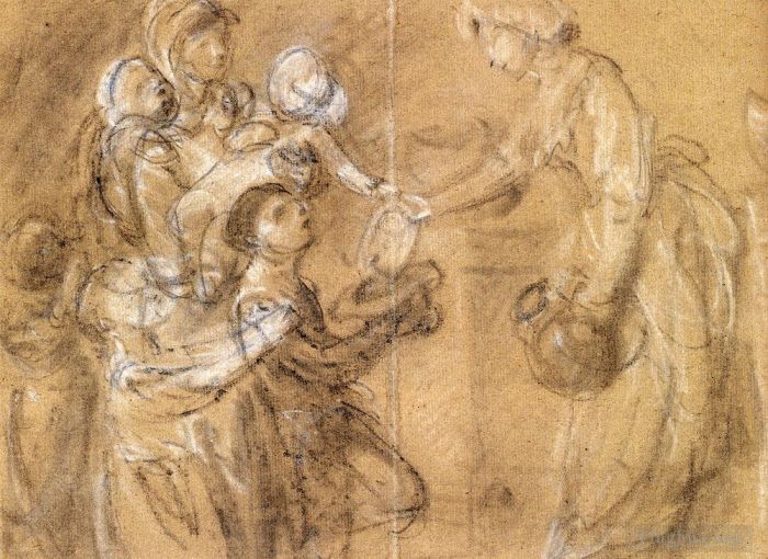 Thomas Gainsborough Peinture à l'huile - Une étude pour une association caritative soulageant la détresse