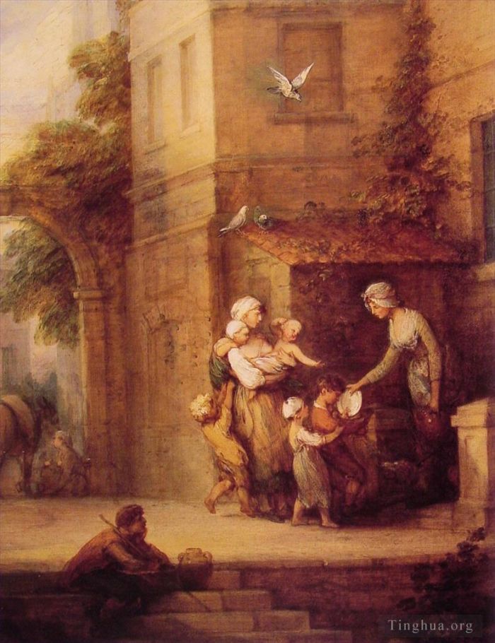 Thomas Gainsborough Peinture à l'huile - La charité soulage la détresse