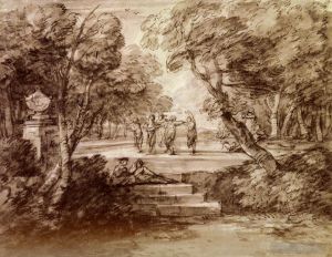 Thomas Gainsborough œuvres - Danseurs avec musiciens dans une clairière boisée
