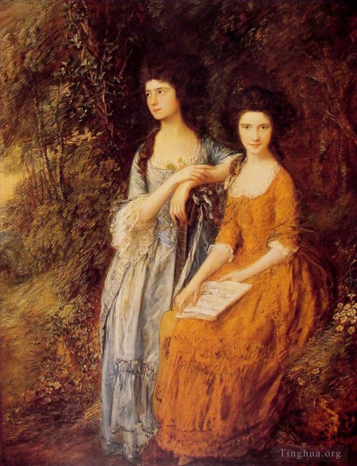 Thomas Gainsborough Peinture à l'huile - Les sœurs Linley