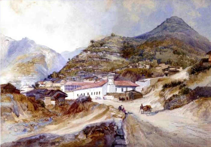 Thomas Moran Peinture à l'huile - Angangueo Mexique