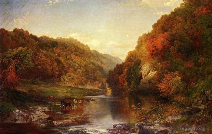 Thomas Moran Peinture à l'huile - L'automne sur le Wissahickon