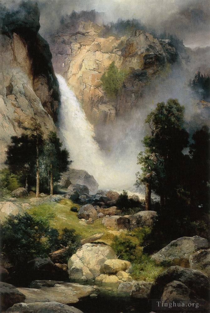 Thomas Moran Peinture à l'huile - Cascade Falls Yosemite