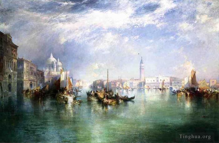 Thomas Moran Peinture à l'huile - Entrée du Grand Canal Venise