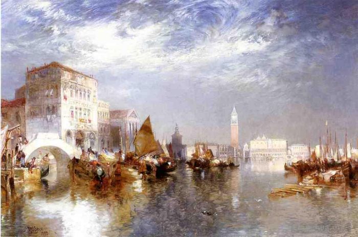 Thomas Moran Peinture à l'huile - Le glorieux bateau de Venise Thomas Moran
