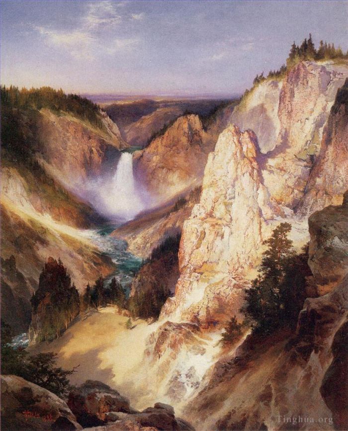 Thomas Moran Peinture à l'huile - Grandes chutes de Yellowstone