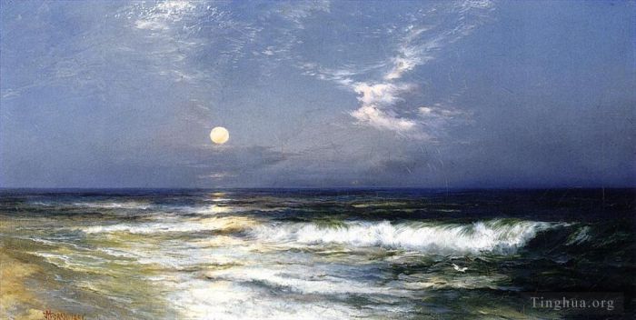Thomas Moran Peinture à l'huile - Paysage marin au clair de lune Thomas Moran