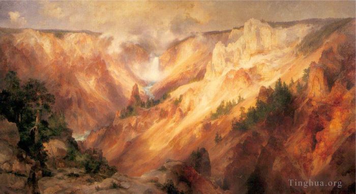 Thomas Moran Peinture à l'huile - Le Grand Canyon de Yellowstone