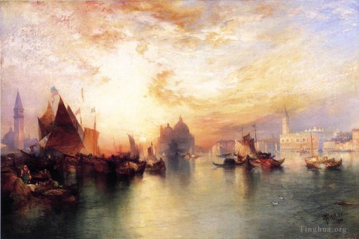 Thomas Moran Peinture à l'huile - Venise vue près de San Giorgio