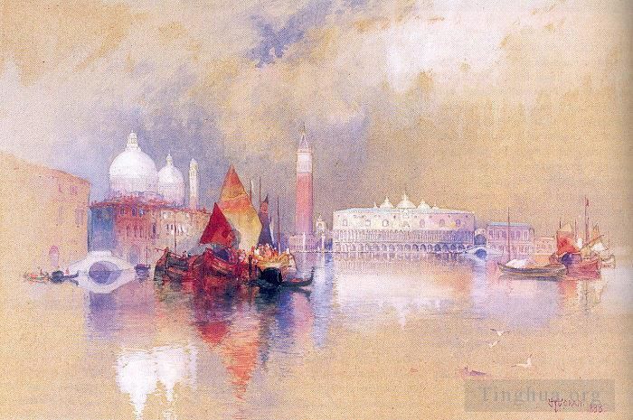Thomas Moran Peinture à l'huile - Vue de Venise