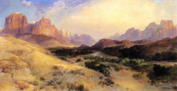 Thomas Moran Peinture à l'huile - Vallée de Zion, sud de l'Utah